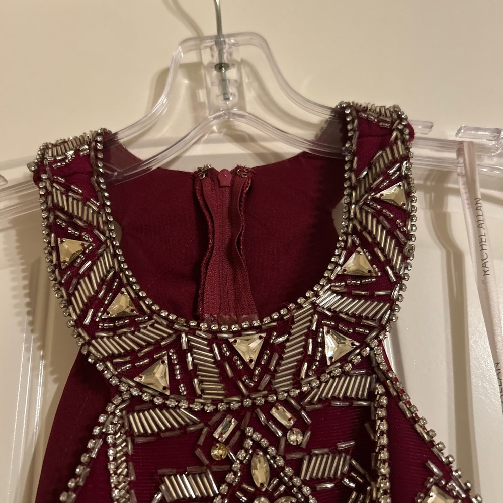 Rachel Allan Burgundy Two-Piece Prom Dress size 6 - Picture 7 of 16
